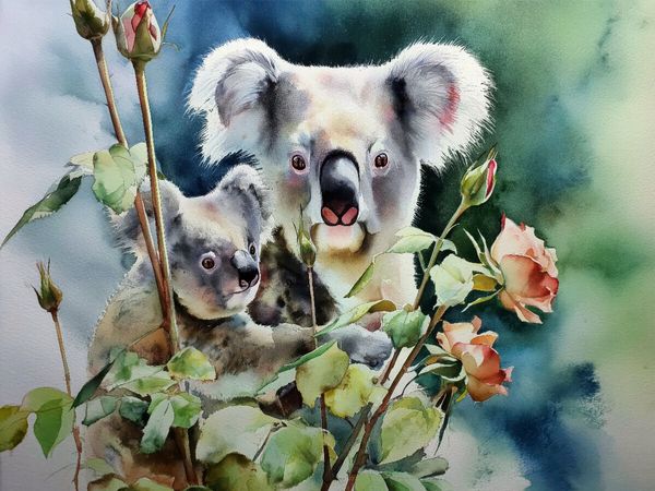 Produktbild: CALVENDO Puzzle Koala mit Baby | 1000 Teile Lege-Gr&ouml;&szlig;e 64x48cm Foto-Puzzle f&uuml;r gl&uuml;ckliche Stunden