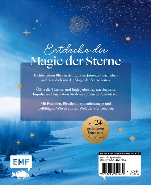 Produktbild: Mein Astrologie-Adventskalender-Buch: Kosmische Weihnachten
