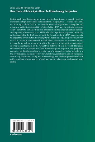 Produktbild: New Forms of Urban Agriculture: An Urban Ecology Perspective