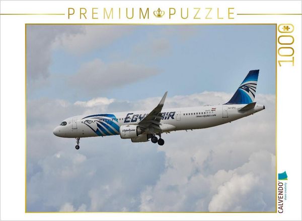 Produktbild: CALVENDO Puzzle SU-GFU - Egypt Air - Airbus A321neo - Frankfurt Airport | 1000 Teile Lege-Gr&ouml;&szlig;e 64x48cm Foto-Puzzle f&uuml;r gl&uuml;ckliche Stunden