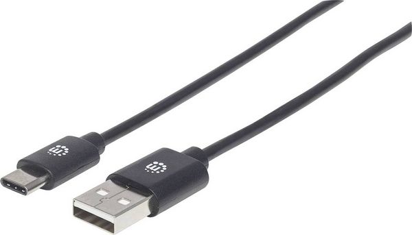Produktbild: Manhattan USB-Kabel USB 2.0 USB-A Stecker, USB-C&reg; Stecker 3.00 m Schwarz 354936