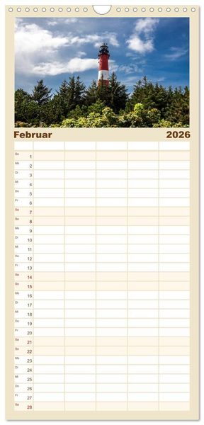 Produktbild: Familienplaner 2026 - Sylt - Strandspaziergang mit 5 Spalten (Wandkalender, 21 x 45 cm) CALVENDO