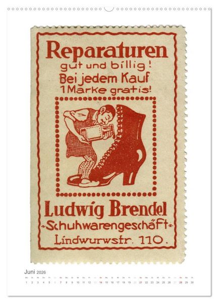 Produktbild: Werbemarken des fr&uuml;hen 20. Jahrhunderts (hochwertiger Premium Wandkalender 2026 DIN A2 hoch), Kunstdruck in Hochglanz