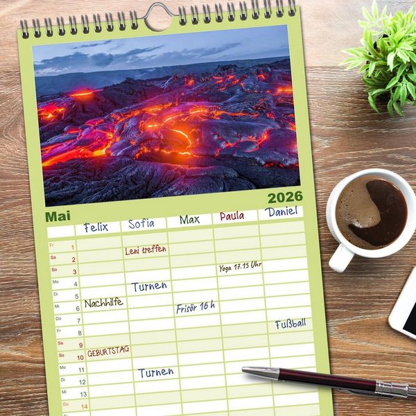 Produktbild: Familienplaner 2026 - Hawaii Traumziel mit 5 Spalten (Wandkalender, 21 x 45 cm) CALVENDO