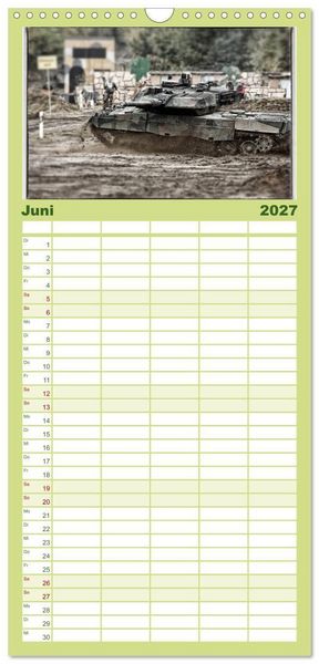 Produktbild: Familienplaner 2027 - Panzerstahl auf der Heide &ndash; Das Heer legt wieder los mit 5 Spalten (Wandkalender, 21 x 45 cm) CALVENDO
