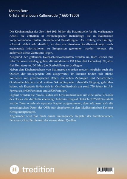 Produktbild: Ortsfamilienbuch Kallmerode inkl. Beinrode (1660-1900)