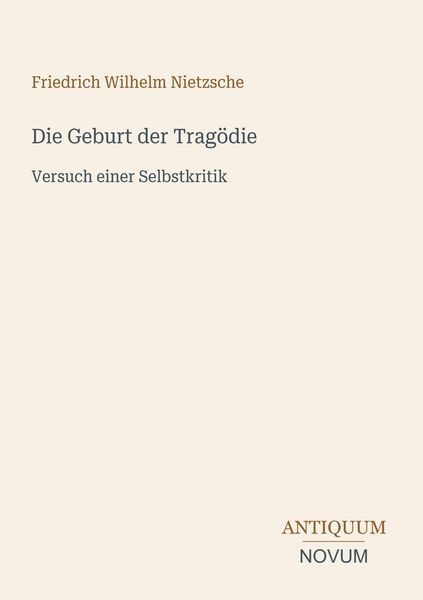 Produktbild: Die Geburt der Trag&ouml;die