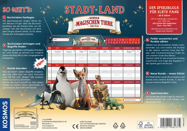 Produktbild: Stadt Land Die Schule der magischen Tiere