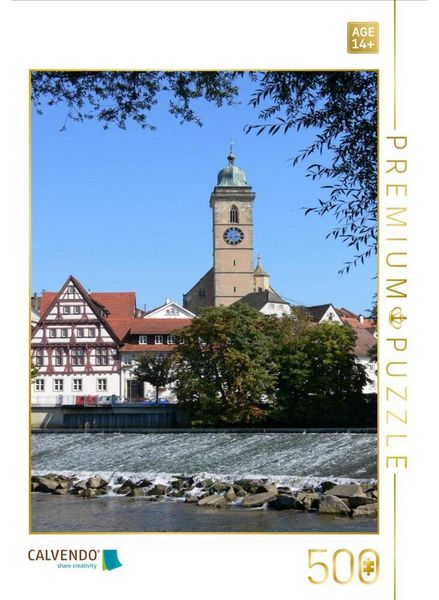 CALVENDO Puzzle Nürtingen, Altstadt mit Stadtkirche | 500 Teile Lege-Größe 48 × 36 cm Foto-Puzzle für Erwachsene