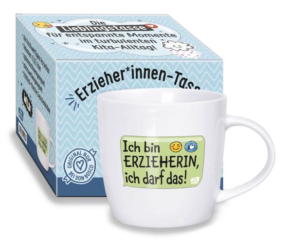 Produktbild: Original Don Bosco Erzieher*innen-Tasse: Ich bin Erzieherin, ich darf das!