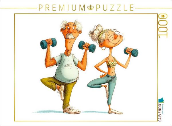 Produktbild: CALVENDO Puzzle Seniorensport mit Hanteln im Park | 1000 Teile Lege-Gr&ouml;&szlig;e 64x48cm Foto-Puzzle f&uuml;r gl&uuml;ckliche Stunden