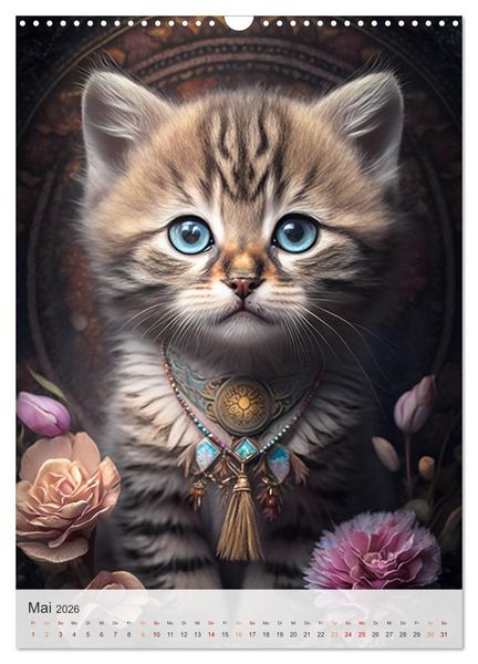 Produktbild: Boho Katzenbabys (Wandkalender 2026 DIN A3 hoch), CALVENDO Monatskalender