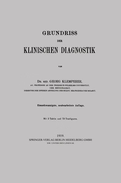 Produktbild: Grundriss der klinischen Diagnostik
