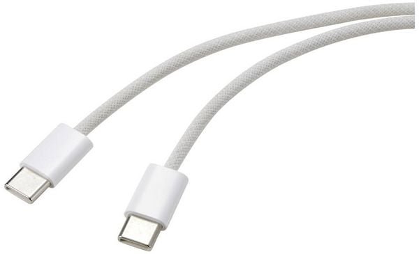 Renkforce USB-Kabel USB-C Stecker, USB-C Stecker 1.00m Weiß verdrillte Paare RF-6056878