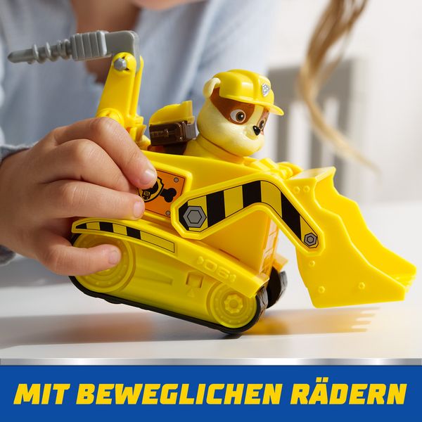 Produktbild: PAW Patrol - Rubble-Figur mit Bulldozer-Baufahrzeug, stabiles Basis-Fahrzeug (2025), authentisches Spielzeug zur Serie f&uuml;r Kinder ab 3 Jahren
