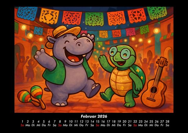 Produktbild: Sash & Taz - Abenteuer in Mexiko 2026 Fotokalender DIN A3