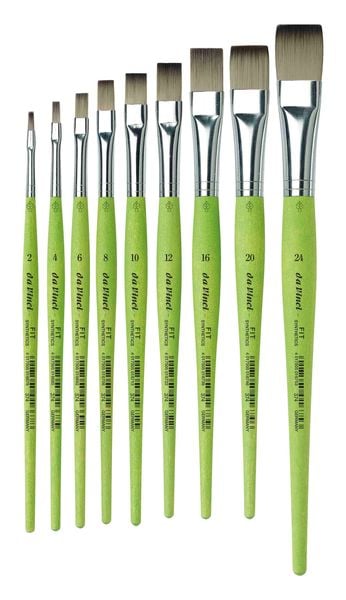 Produktbild: da Vinci Pinsel Fit f&uuml;r Schule und Hobby, elastische Synthetik, gr&uuml;n, flach, Serie 374 Gr. 8