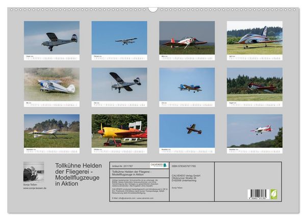 Produktbild: Tollk&uuml;hne Helden der Fliegerei - Modellflugzeuge in Aktion (Wandkalender 2026 DIN A2 quer), CALVENDO Monatskalender