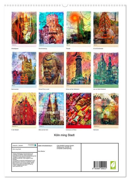 Produktbild: K&ouml;ln ming Stadt (Wandkalender 2027 DIN A2 hoch), CALVENDO Monatskalender