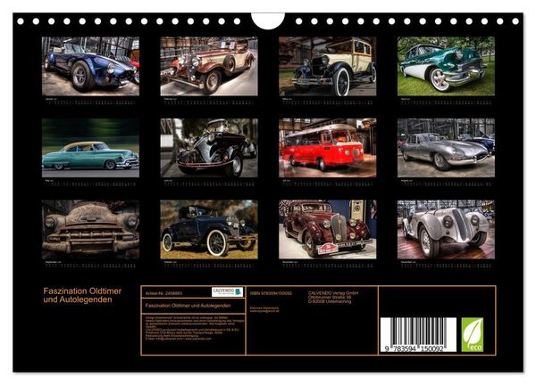 Produktbild: Faszination Oldtimer und Autolegenden (Wandkalender 2027 DIN A4 quer), CALVENDO Monatskalender