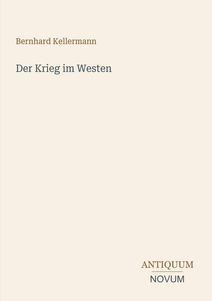 Produktbild: Der Krieg im Westen