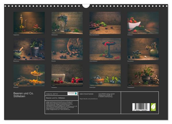Produktbild: Beeren und Co. Stillleben (Wandkalender 2026 DIN A3 quer), CALVENDO Monatskalender
