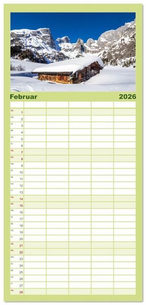 Produktbild: Familienplaner 2026 - Annaberg und Lung&ouml;tz mit 5 Spalten (Wandkalender, 21 x 45 cm) CALVENDO