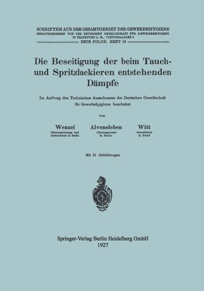 Produktbild: Die Beseitigung der beim Tauch- und Spritzlackieren entstehenden D&auml;mpfe