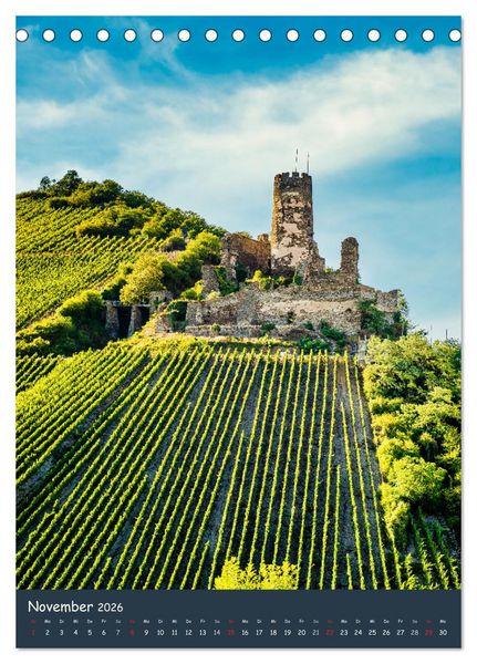 Produktbild: Burgen am Mittelrhein (Tischkalender 2026 DIN A5 hoch), CALVENDO Monatskalender