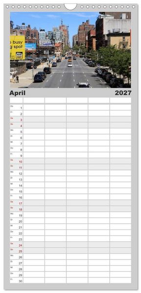 Produktbild: Familienplaner 2027 - New York City mit 5 Spalten (Wandkalender, 21 x 45 cm) CALVENDO