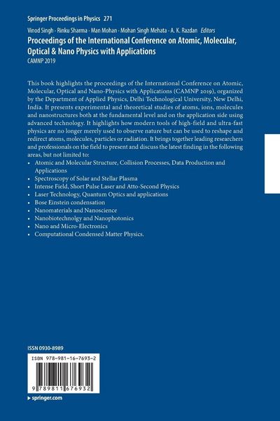 Produktbild: Proceedings of the International Conference on Atomic, Molecular, Optical & Nano Physics with Applications