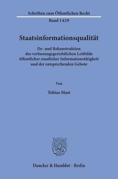Produktbild: Staatsinformationsqualit&auml;t.