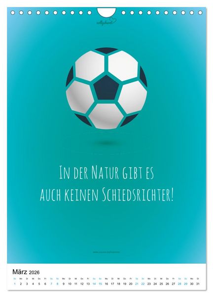 Produktbild: vollgeherzt: Der lustige Zitate-Wandkalender f&uuml;r Fu&szlig;ballfans und Sportbegeisterte! (Wandkalender 2026 DIN A4 hoch), CALVENDO Monatskalender