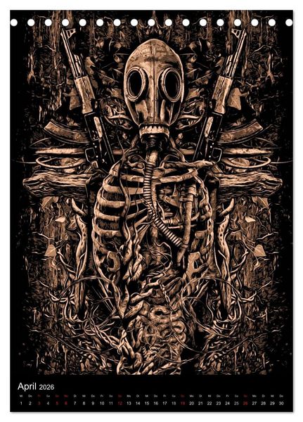 Produktbild: BLOODBOY/ HORROR ILLUSTRATION V1 (Tischkalender 2026 DIN A5 hoch), CALVENDO Monatskalender