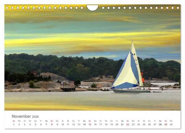 Produktbild: Segelboote in S&uuml;dschwedens Sch&auml;ren (Wandkalender 2026 DIN A4 quer), CALVENDO Monatskalender