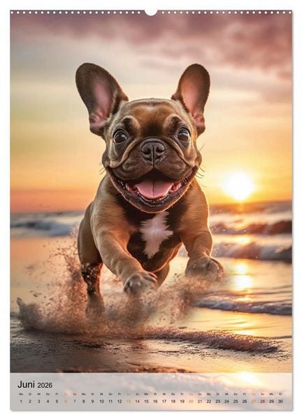 Produktbild: Franz&ouml;sische Bulldogge - ein Hund f&uuml;r die Familie (Wandkalender 2026 DIN A2 hoch), CALVENDO Monatskalender