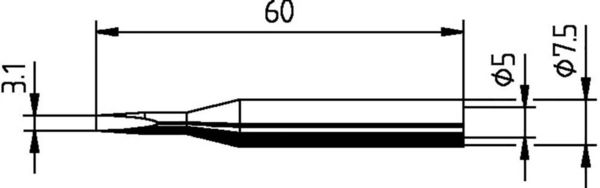 Ersa 0172KD Lötspitze Meißelform, gerade Spitzen-Größe 3.10mm Inhalt 1St.