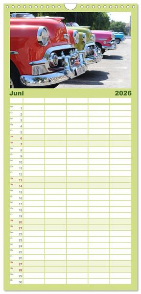 Produktbild: Familienplaner 2026 - Kuba - Ein ganzes Jahr Karibikflair mit 5 Spalten (Wandkalender, 21 x 45 cm) CALVENDO