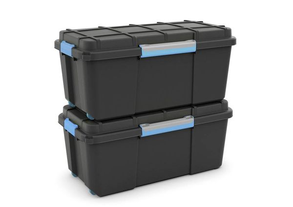 Produktbild: KIS 241507 Aufbewahrungsbox Scubba stapelbar (L x B x H) 780 x 350 x 395 mm Grau-Blau, Schwarz 1 St.