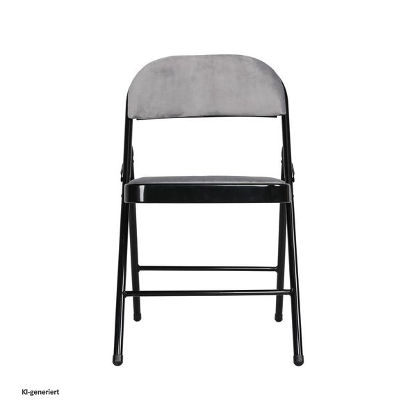 Produktbild: HTI-Living Klappstuhl Wedigo Velvet Grau 4er-Set Klappstuhl Wedigo Velvet Grau 4er-Set