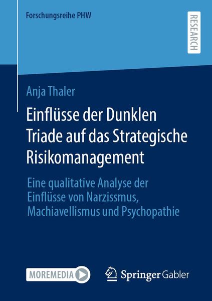 Produktbild: Einfl&uuml;sse der Dunklen Triade auf das Strategische Risikomanagement