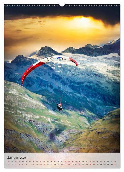 Produktbild: Paragliding - einfach Spa&szlig; (hochwertiger Premium Wandkalender 2026 DIN A2 hoch), Kunstdruck in Hochglanz