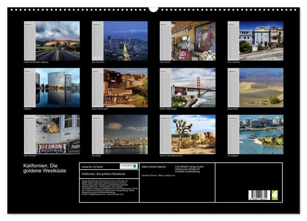 Produktbild: Kalifornien. Die goldene Westk&uuml;ste (Wandkalender 2026 DIN A2 quer), CALVENDO Monatskalender