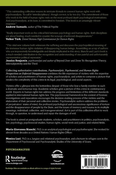 Produktbild: Psychoanalytic, Psychosocial, and Human Rights Perspectives on Enforced Disappearance