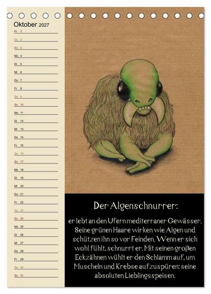 Produktbild: Fabelhafte Wesen / Geburtstagskalender (Tischkalender 2027 DIN A5 hoch), CALVENDO Monatskalender