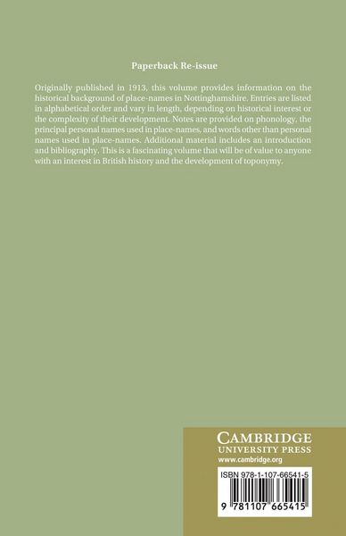 Produktbild: The Place-Names of Nottinghamshire