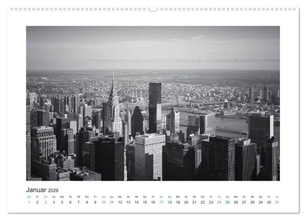 Produktbild: New York in schwarz weiss (hochwertiger Premium Wandkalender 2026 DIN A2 quer), Kunstdruck in Hochglanz