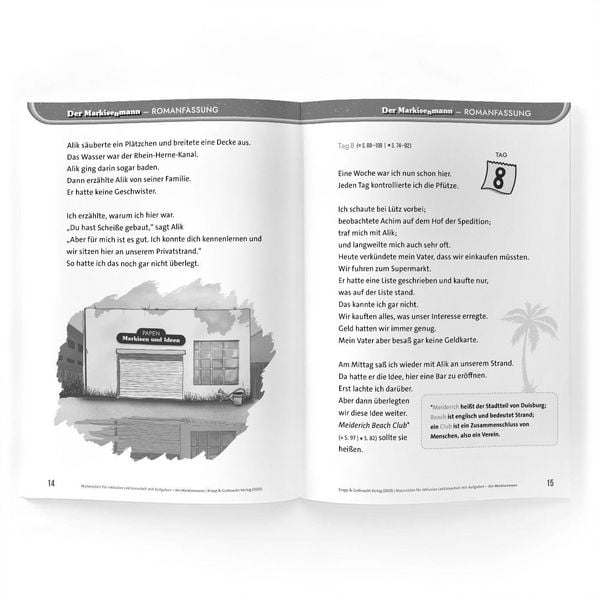 Produktbild: Der Markisenmann &ndash; Jan Weiler &ndash; Materialien f&uuml;r inklusive Lekt&uuml;rearbeit mit Aufgaben