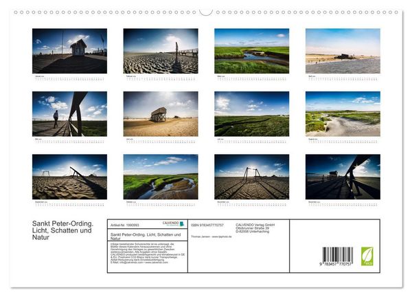 Produktbild: Sankt Peter-Ording. Licht, Schatten und Natur (hochwertiger Premium Wandkalender 2026 DIN A2 quer), Kunstdruck in Hochglanz