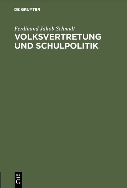 Produktbild: Volksvertretung und Schulpolitik